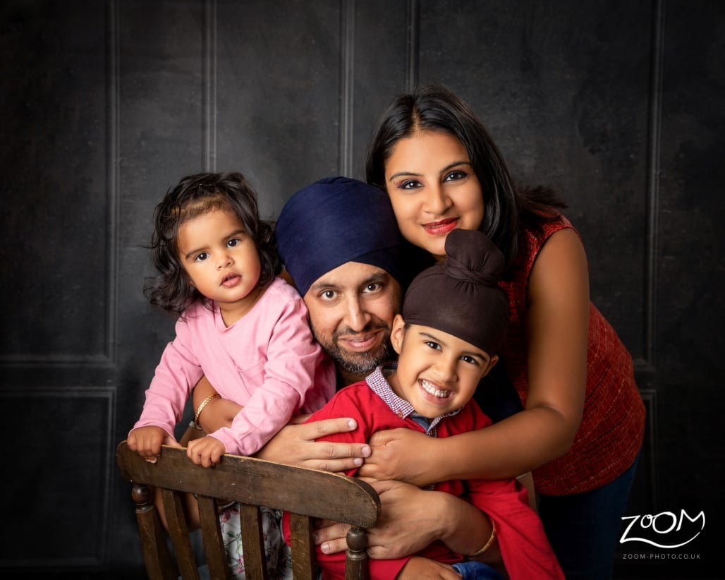 Family in red